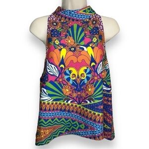 Chloe Oliver Women’s Sleeveless Criss Cross Back Blouse Multicolor Size Small